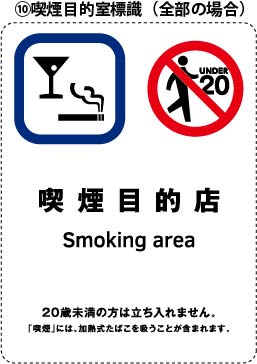 【シガーバー専用】喫煙目的室標識（全部が喫煙目的室の場合出入口掲示）