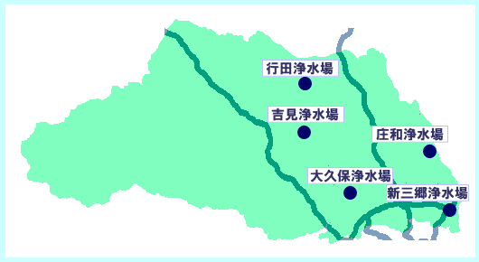 埼玉県企業局施設位置の図