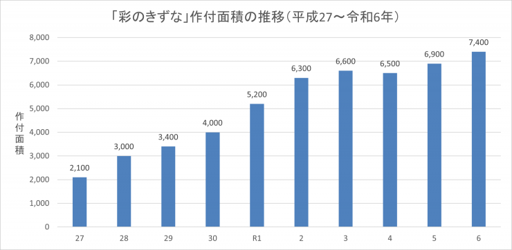 彩のきずな作付面積推移