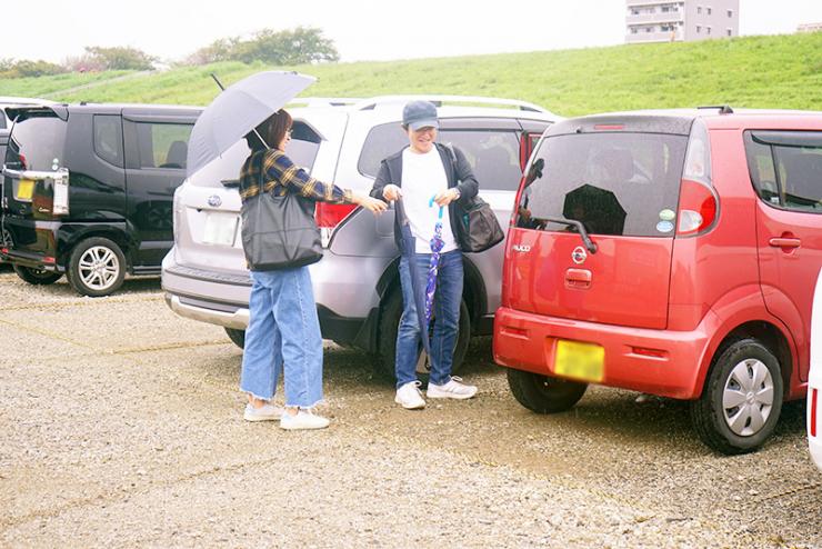 バーベキュー場に隣接した駐車場