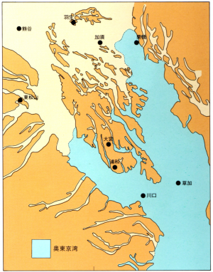 縄文時代前期の海岸線