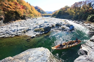 秋の長瀞川下り