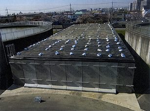 写真：新三郷浄水場の保管状況