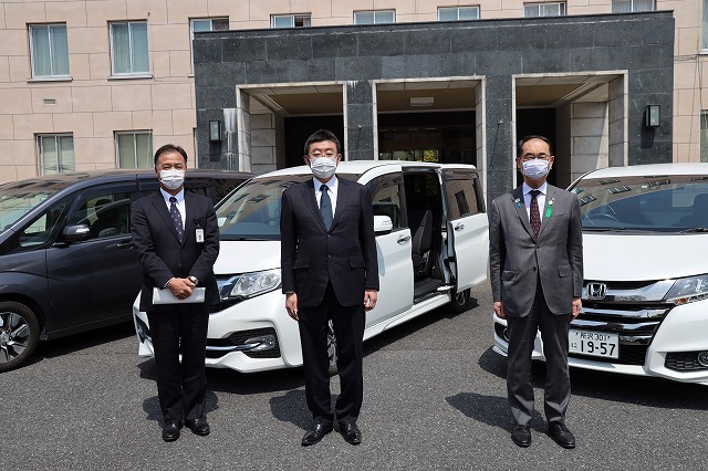 ホンダ車の貸与式の様子