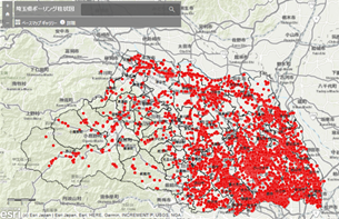 埼玉県地図に表したボーリング柱状図の画像