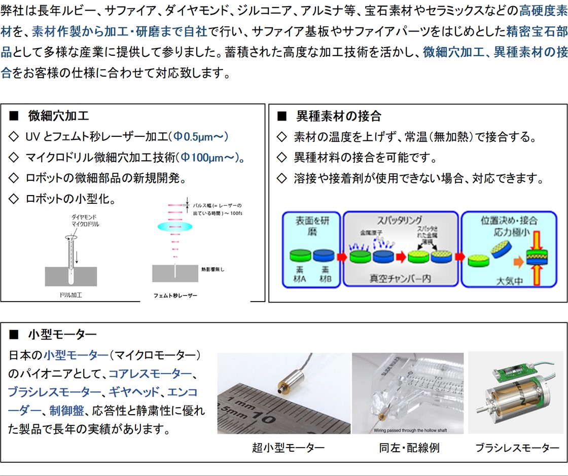 ORBRAY株式会社（旧：アダマンド並木精密宝石株式会社）PR画像・詳細はPDFファイルにて