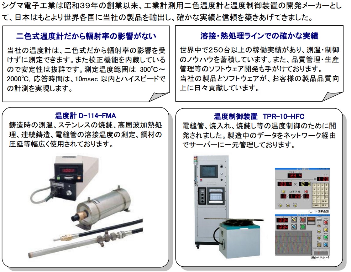 シグマ電子工業株式会社PR画像・詳細はPDFファイルにて