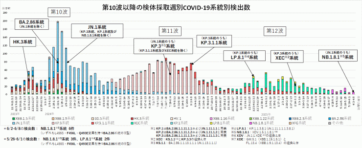 系統別検出数の推移（2025年6月19日現在）