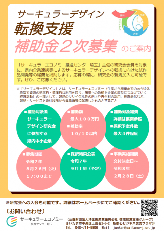 サーキュラーデザイン転換支援補助金チラシ