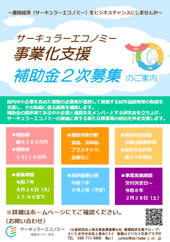 サーキュラーエコノミー事業化支援補助金チラシ