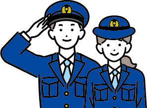 男性と女性の警察官のイラスト
