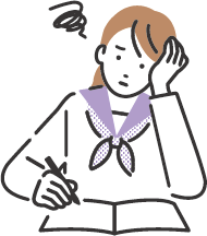 大麻によって集中力が低下した女子生徒のイラスト