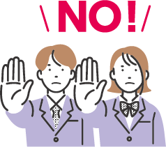 薬物をはっきりNO！と断る青少年のイラスト