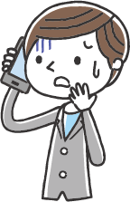 電話で相談する男性のイラスト