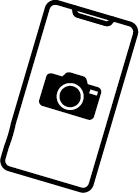 スマートフォンにカメラが表示されているイラスト