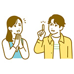 男女が会話している人のイラスト