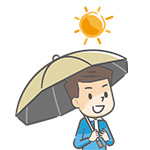 日傘を差す人のイラスト