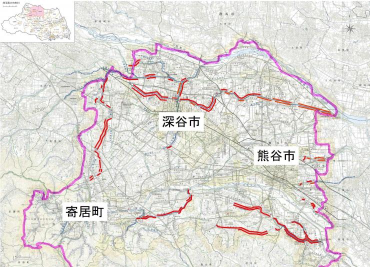 河川に面した水田を示した地図3