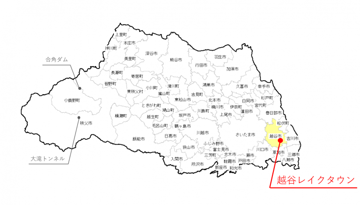 レイクタウン位置図