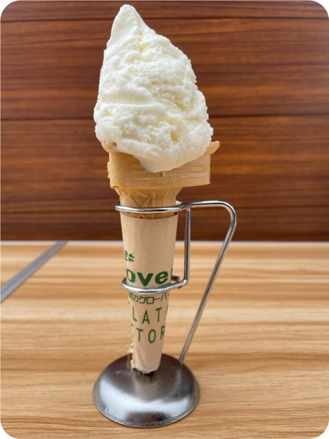 ねぎらいチーズジェラートの写真（コーン）