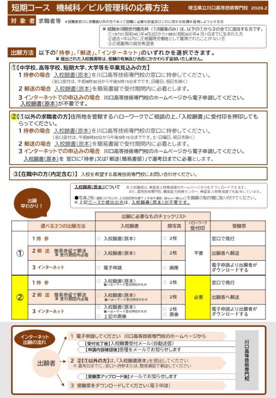 2026年度短期課程応募方法へのリンク画像