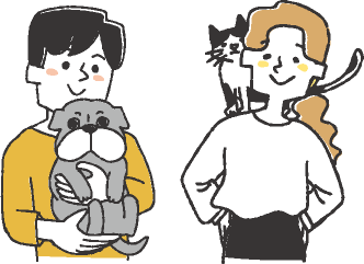 ペットと人のイラスト