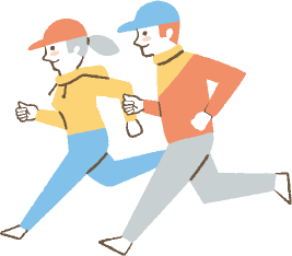 ランニングをしている人たちのイラスト