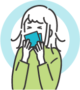 ハンカチで口を覆うイラスト