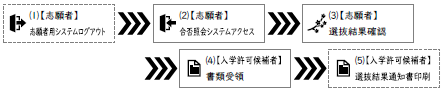 志願者用システムログアウト_合否照会システムアクセス_選抜結果確認_書類受領_選抜結果通知書印刷