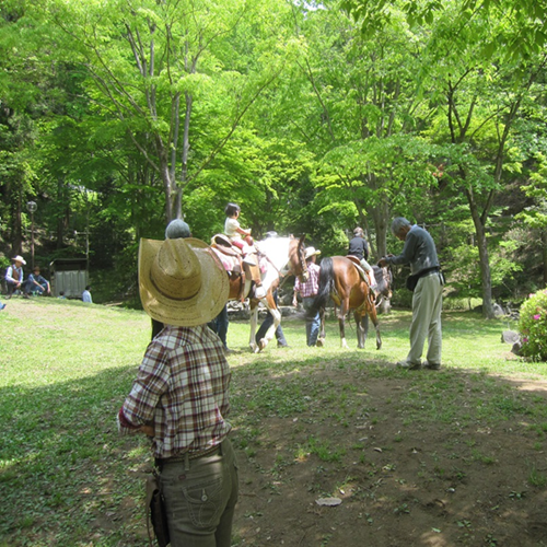 ウマとのふれあいコーナーの写真