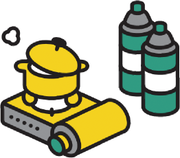 カセットコンロ・カセットボンベのイラスト