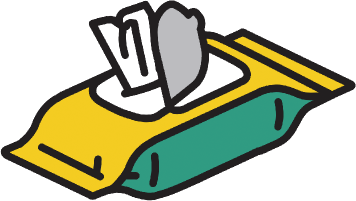 体拭きウェットタオルのイラスト