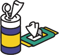 歯みがき用ウェットティッシュのイラスト