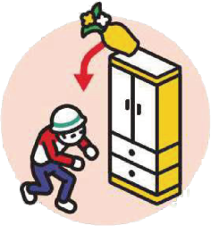 花瓶が落ちてくるイラスト