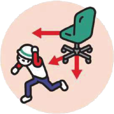 椅子が動いてくるイラスト