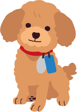 目印をつけた犬のイラスト