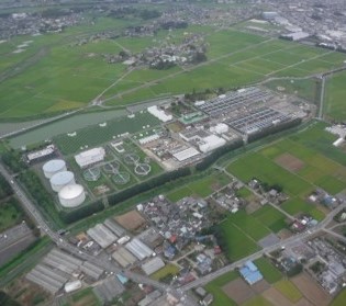 行田浄水場の俯瞰写真