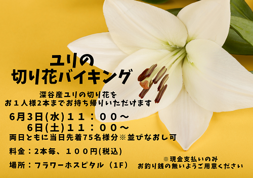 ユリの切り花バイキング
