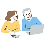 シニアの女性と男性のイラスト