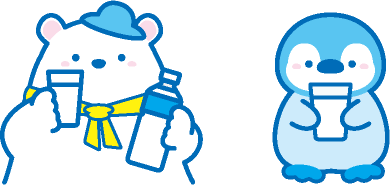 シロクマとペンギンのイラスト