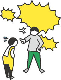 大きな声で威圧するイラスト