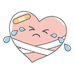 ハートが泣いているイラスト