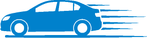 急いでいる車のイラスト