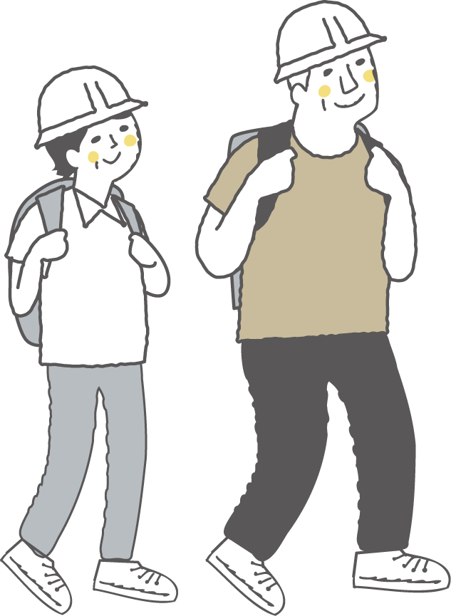 高齢者が避難しているイラスト