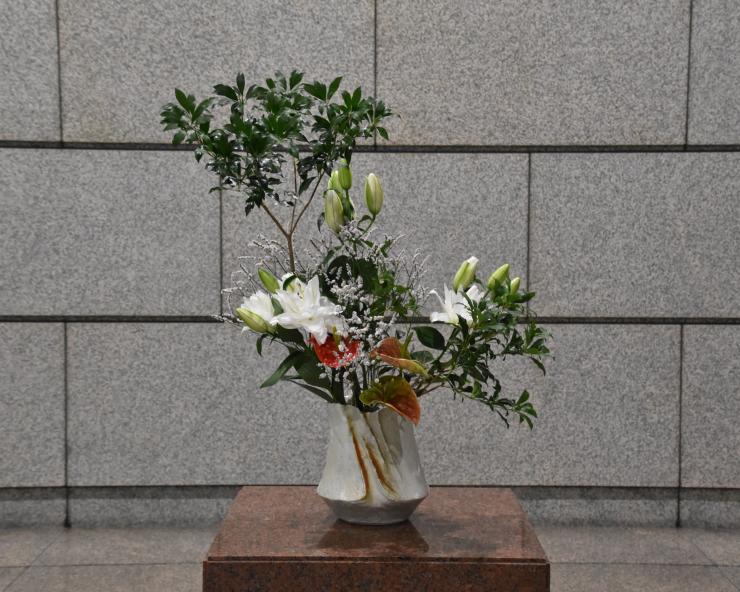 8月3日生け花の写真
