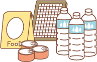 ペット用備蓄グッズのイラスト