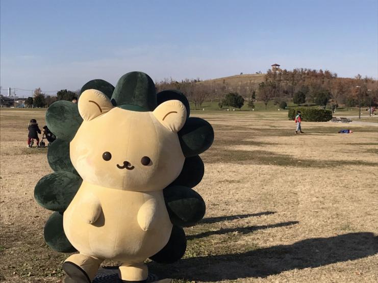 公園のPRキャラクターとなっている「みどりん」の写真