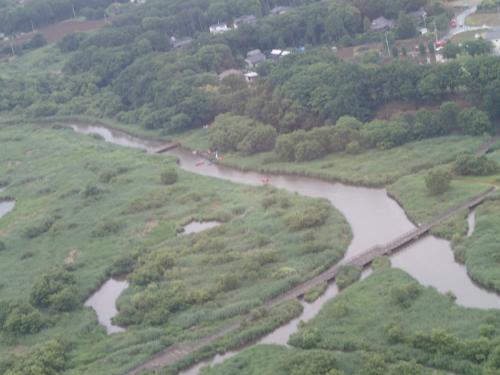 常総市ふれあい橋上流