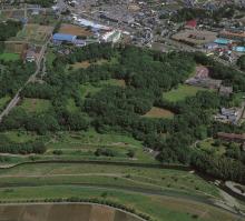 上空から見た菅谷館跡