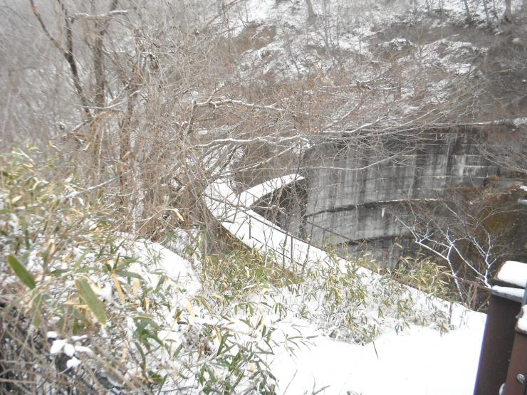 真船堰堤の雪景色